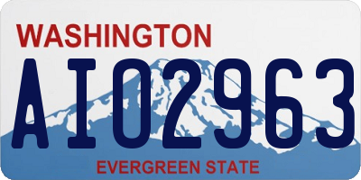 WA license plate AIO2963