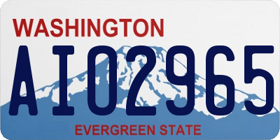 WA license plate AIO2965