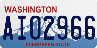WA license plate AIO2966