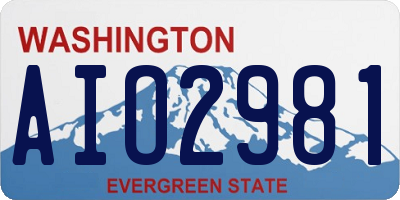 WA license plate AIO2981