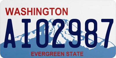 WA license plate AIO2987