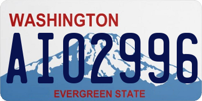 WA license plate AIO2996