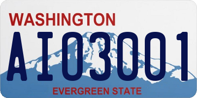 WA license plate AIO3001