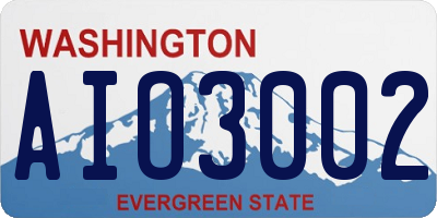 WA license plate AIO3002
