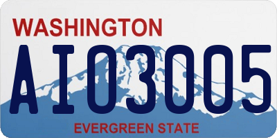 WA license plate AIO3005