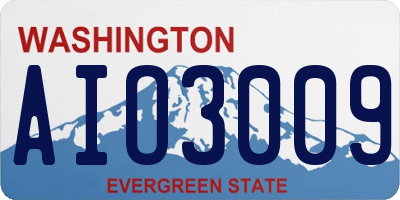 WA license plate AIO3009