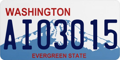 WA license plate AIO3015