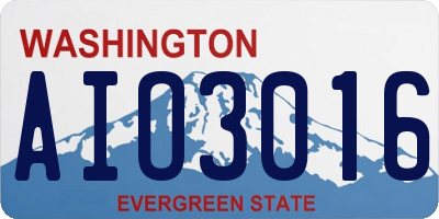 WA license plate AIO3016