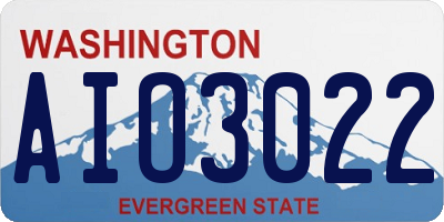 WA license plate AIO3022