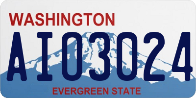 WA license plate AIO3024