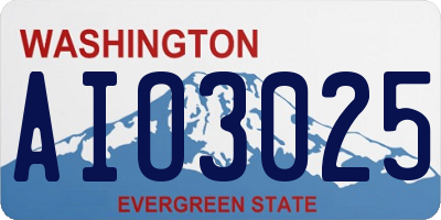 WA license plate AIO3025
