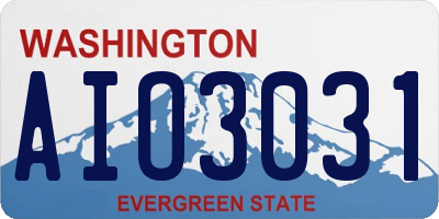 WA license plate AIO3031