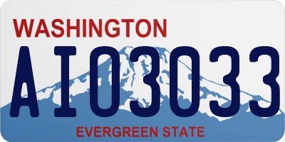 WA license plate AIO3033