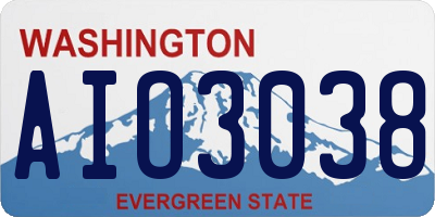 WA license plate AIO3038
