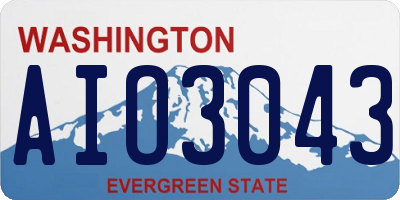 WA license plate AIO3043
