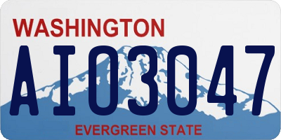 WA license plate AIO3047