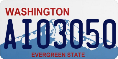 WA license plate AIO3050