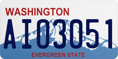 WA license plate AIO3051