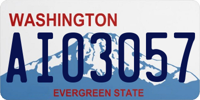WA license plate AIO3057