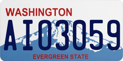 WA license plate AIO3059