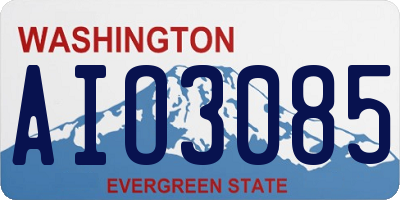 WA license plate AIO3085