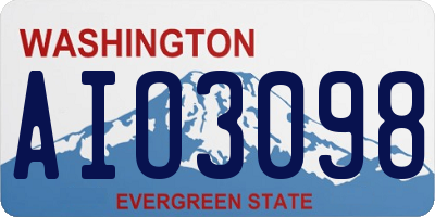 WA license plate AIO3098