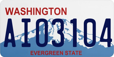 WA license plate AIO3104