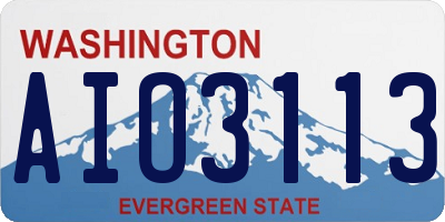 WA license plate AIO3113