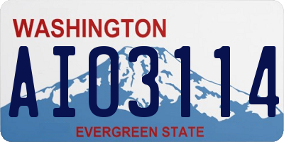 WA license plate AIO3114