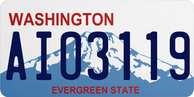 WA license plate AIO3119