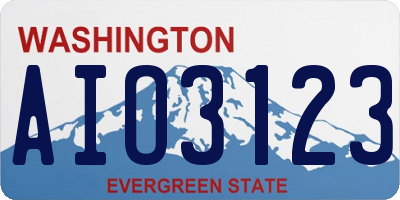 WA license plate AIO3123