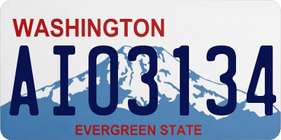 WA license plate AIO3134