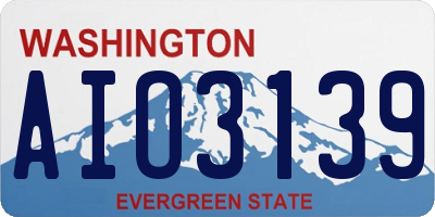 WA license plate AIO3139