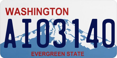 WA license plate AIO3140