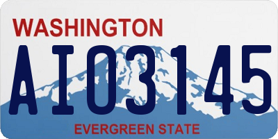 WA license plate AIO3145