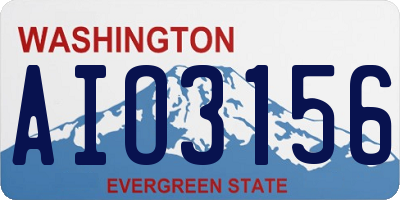 WA license plate AIO3156