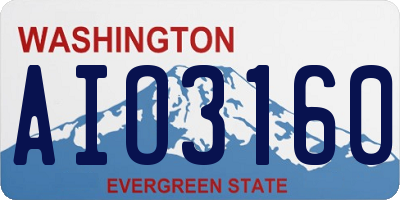 WA license plate AIO3160