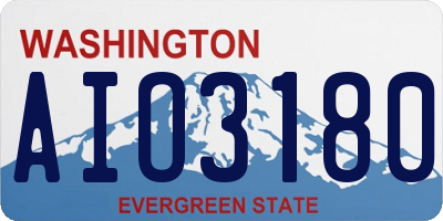 WA license plate AIO3180