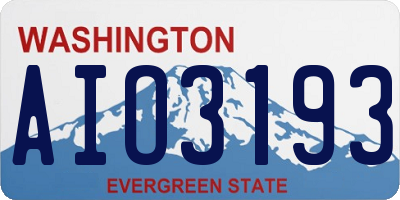 WA license plate AIO3193