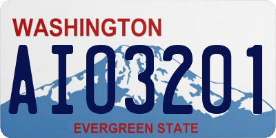 WA license plate AIO3201