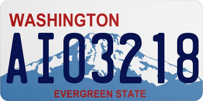 WA license plate AIO3218