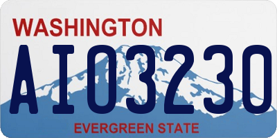 WA license plate AIO3230