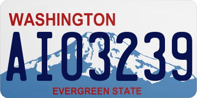 WA license plate AIO3239