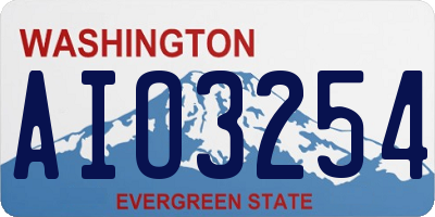 WA license plate AIO3254