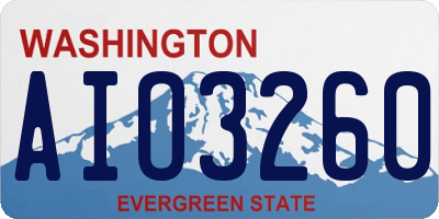 WA license plate AIO3260