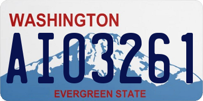 WA license plate AIO3261