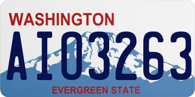 WA license plate AIO3263