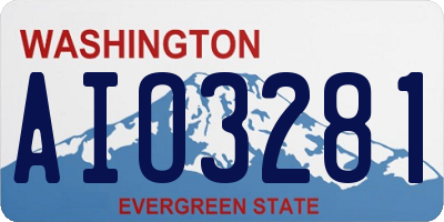 WA license plate AIO3281