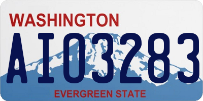 WA license plate AIO3283