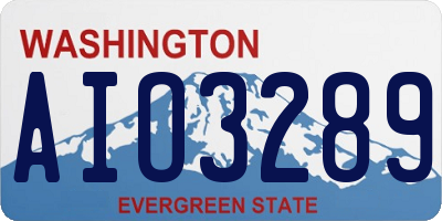 WA license plate AIO3289